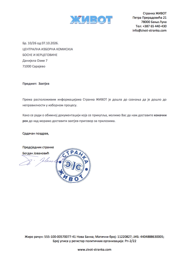 Informativno pitanje za CIK